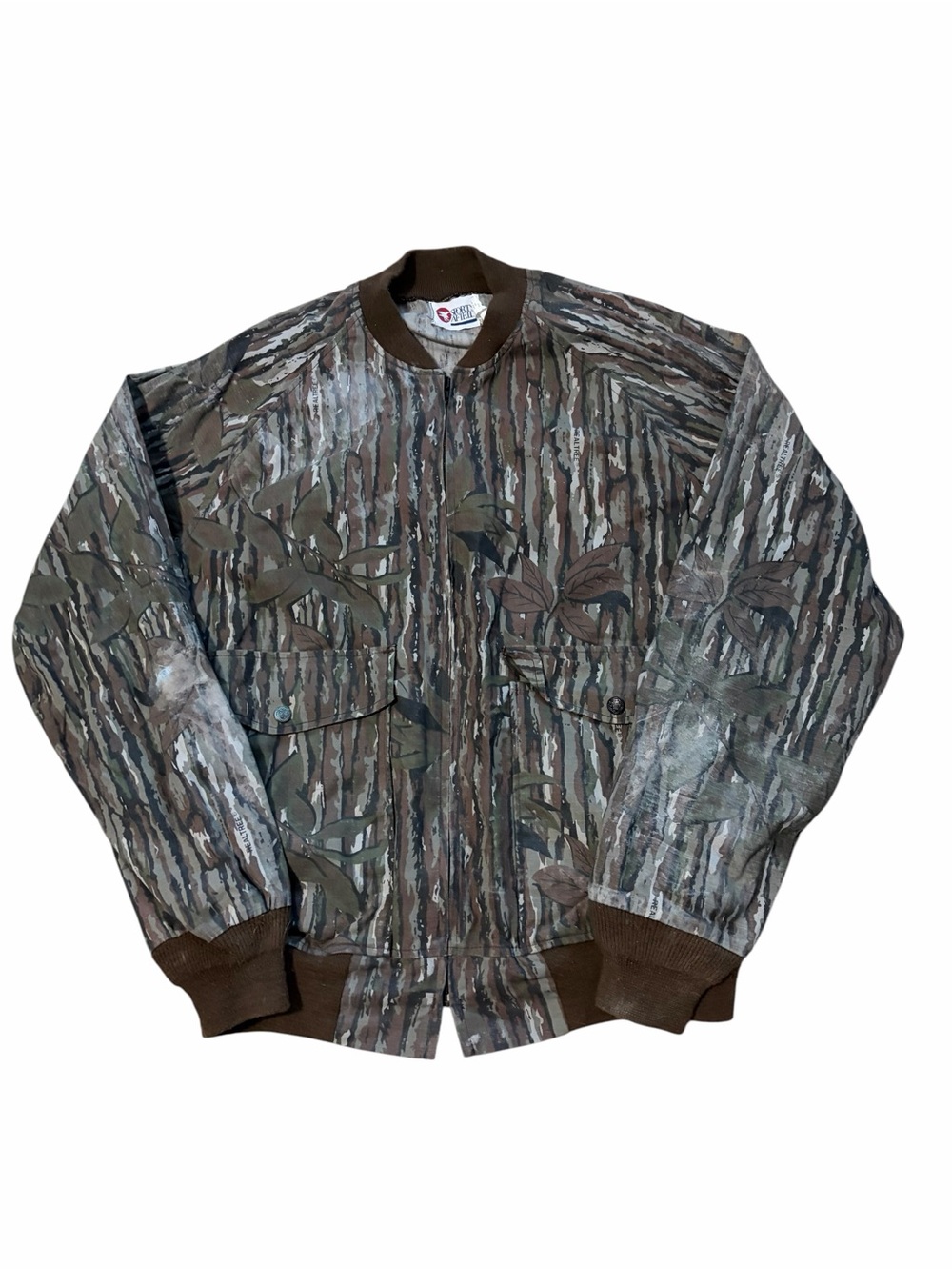 VTG Sports Afield Camo Hunting Bomber Flight Jacket Men’s Large Outdoors USA